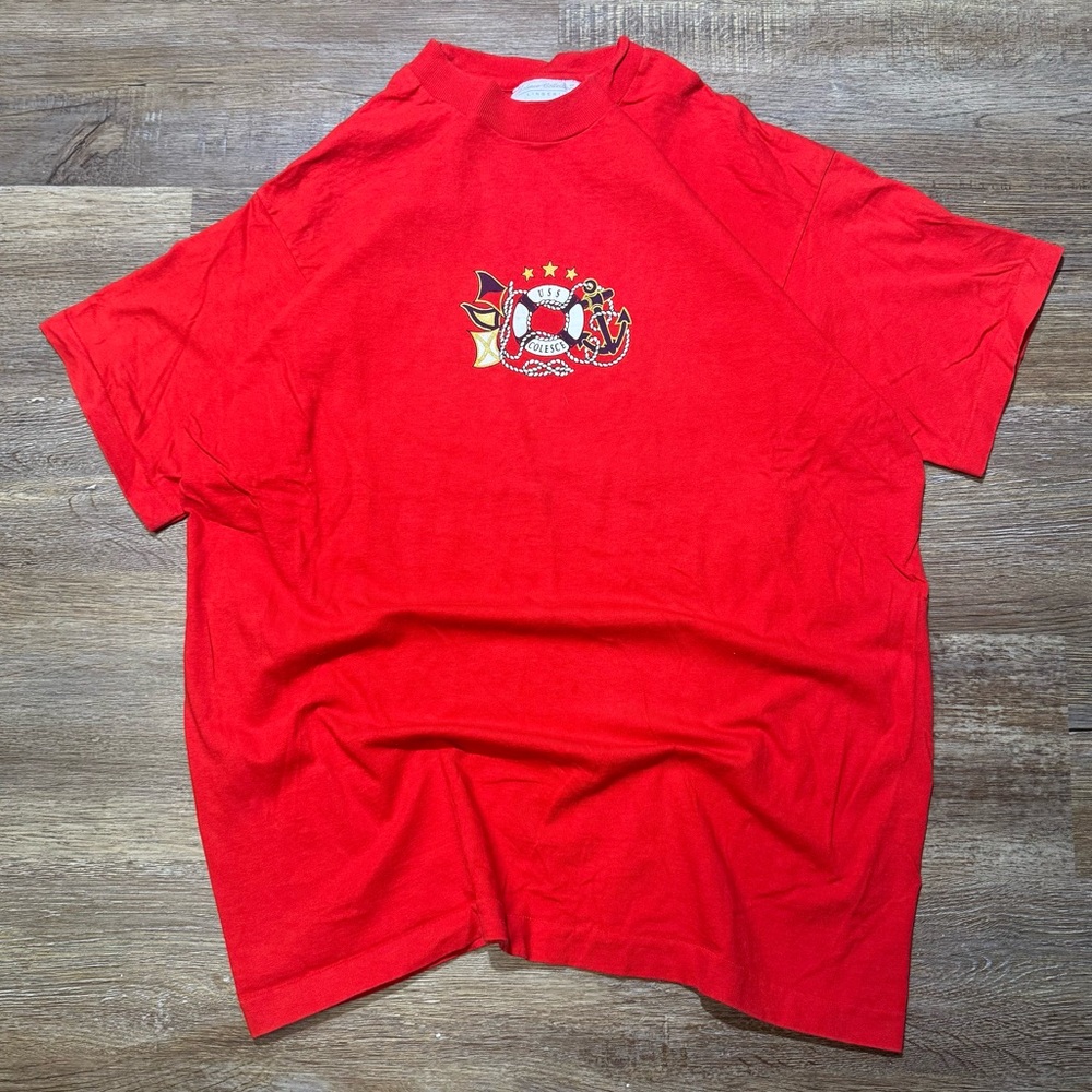 Vintage‎ USS College Nautical Crest T-Shirt (single stitch)